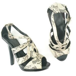 Paprika Snakeskin Reptile Print Peep Toe Heels Women Size 7 Animal Print